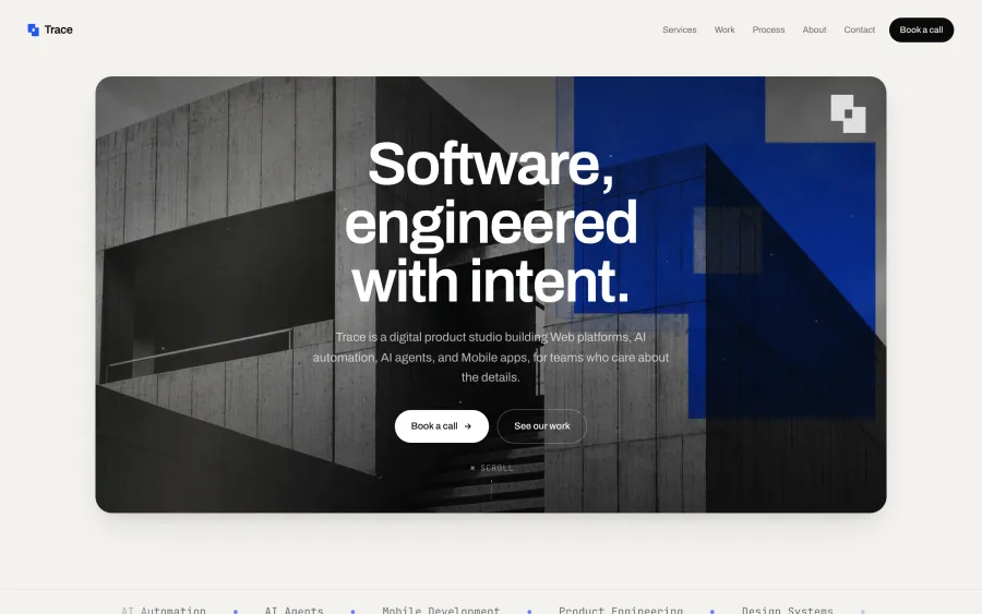 Trace website: Software, engineered with intent